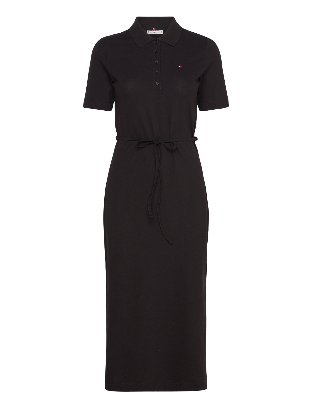 Reg Breton Midi Polo Dress Ss Black Tommy Hilfiger 146991
