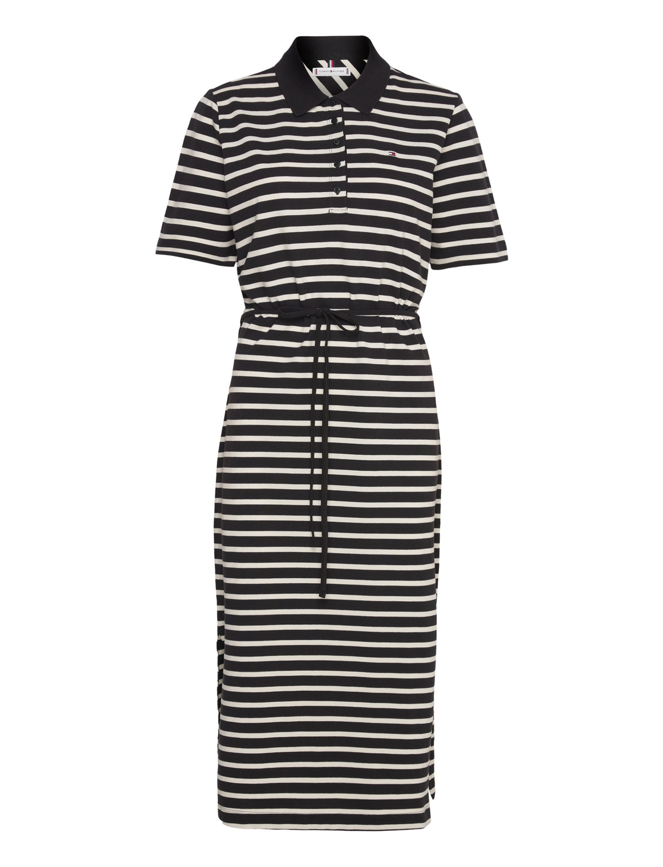 Reg Breton Midi Polo Dress Ss Black Tommy Hilfiger