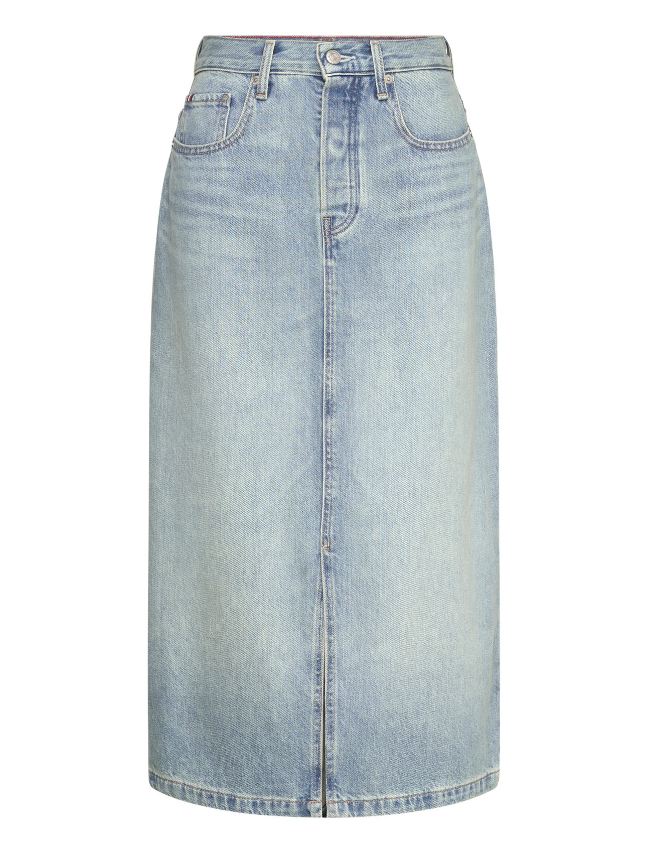 Dnm Midi Straight Skirt Hw Ash Blue Tommy Hilfiger