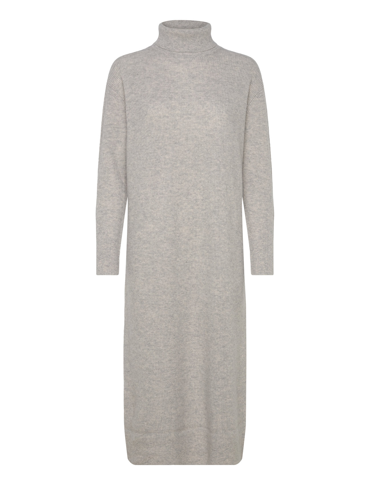 Wool Cash Roll-Nk Long Dress Grey Tommy Hilfiger