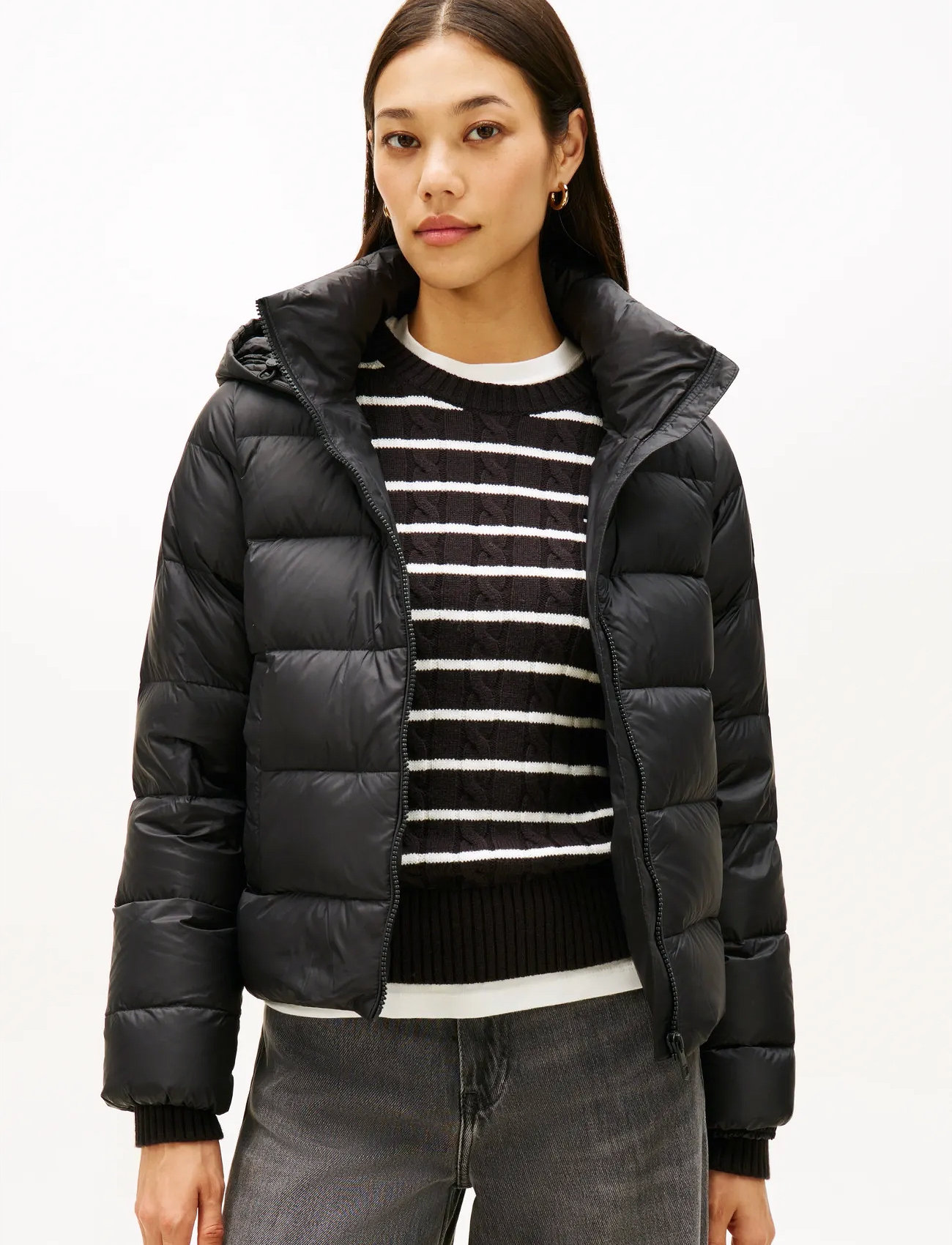 Tommy Hilfiger Lw Down Casual Jacket, L, Black, Jakker > Vatteret Jakke, Dame