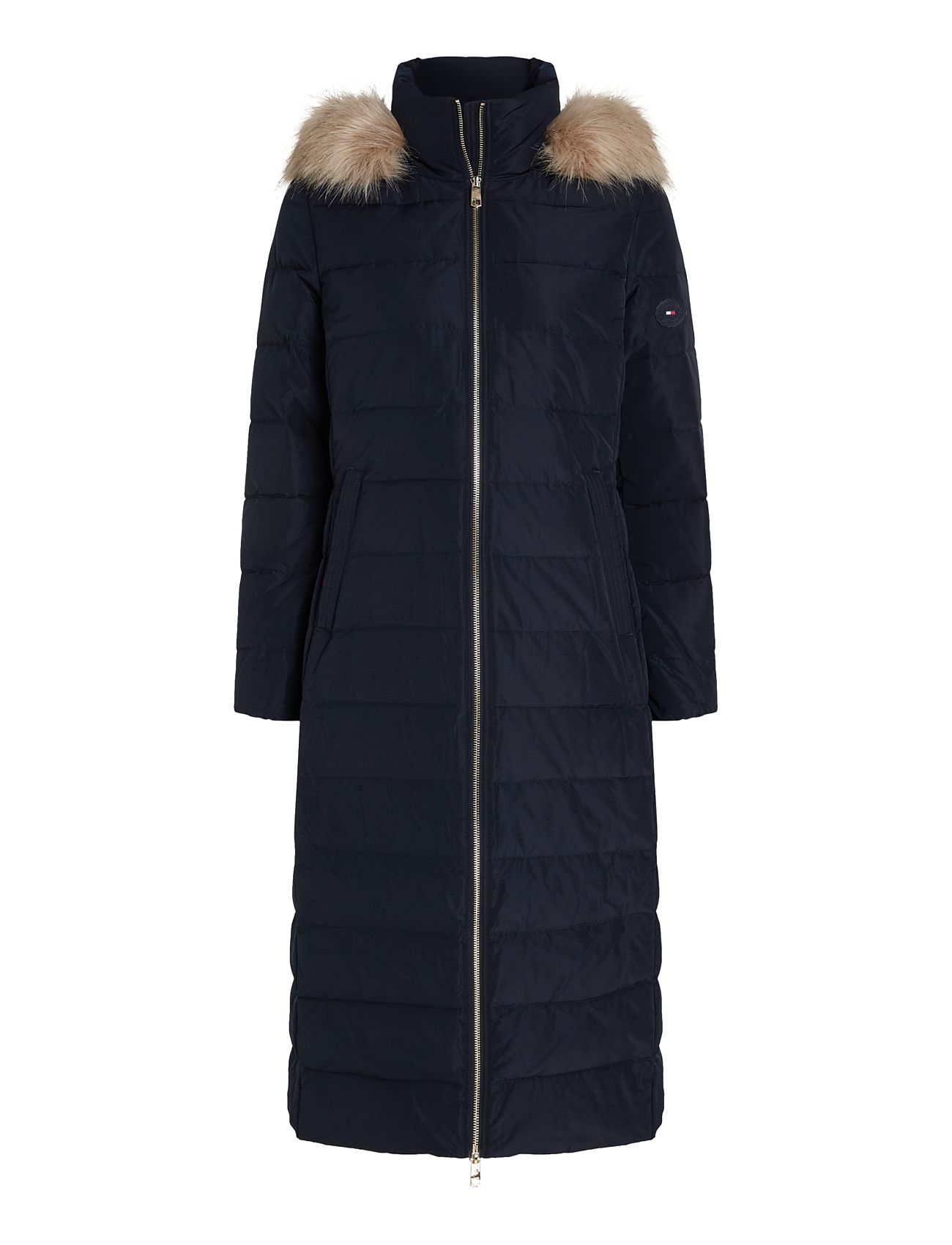 Tommy Hilfiger Heritage Down Tyra Maxi With Fur Marinblå