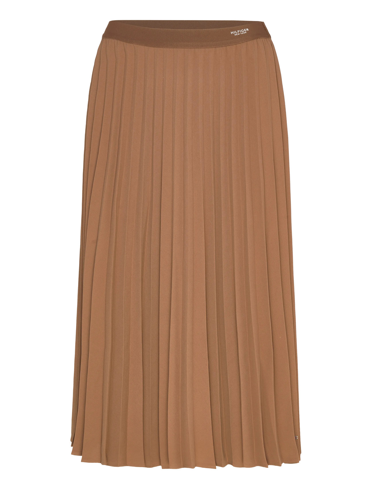 Fluid Pleated Pull On Midi Skirt Skirts Knee-length & Midi Skirts Brown Tommy Hilfiger
