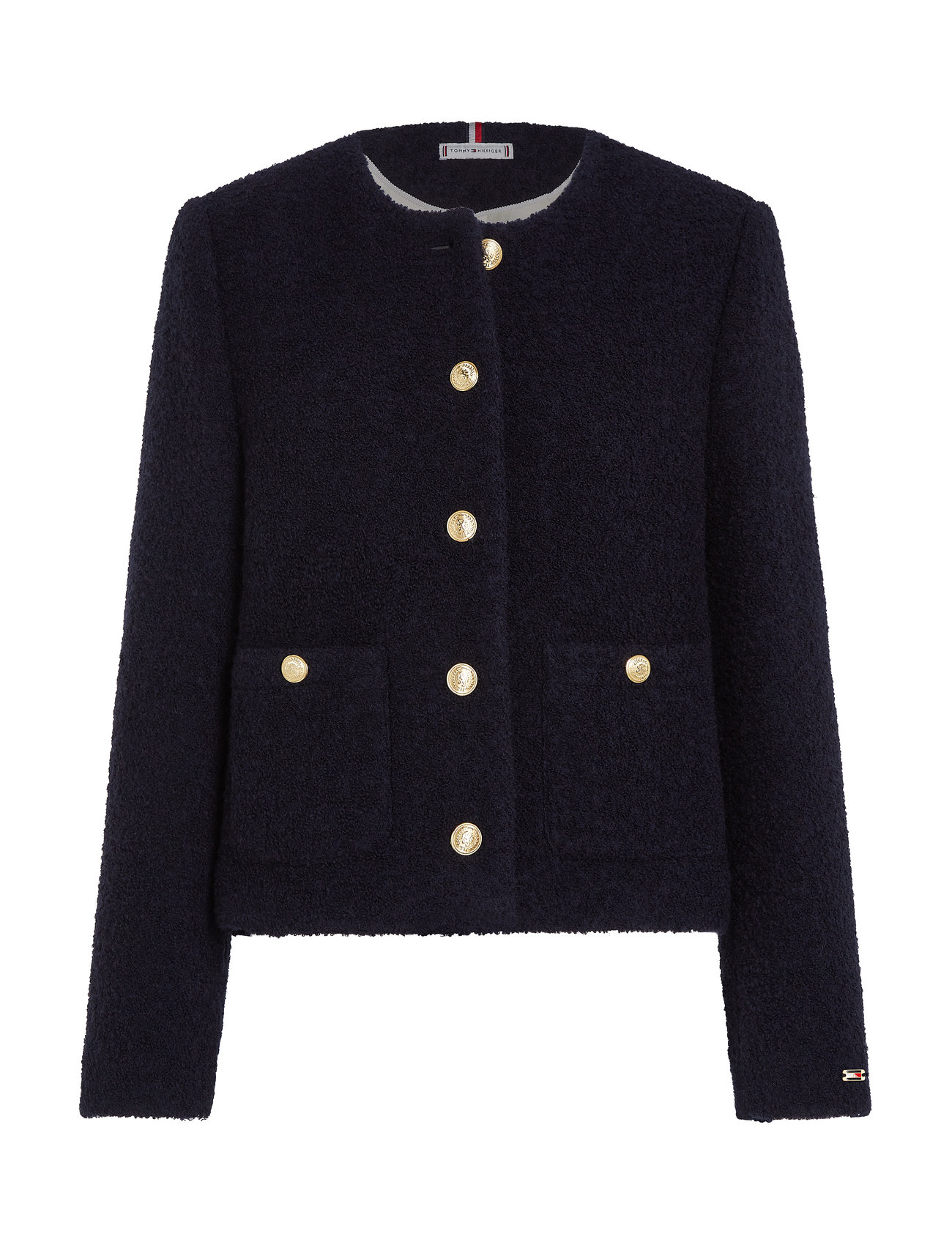 Tommy Hilfiger Crop Boucle Gold Button Jacket Marinblå