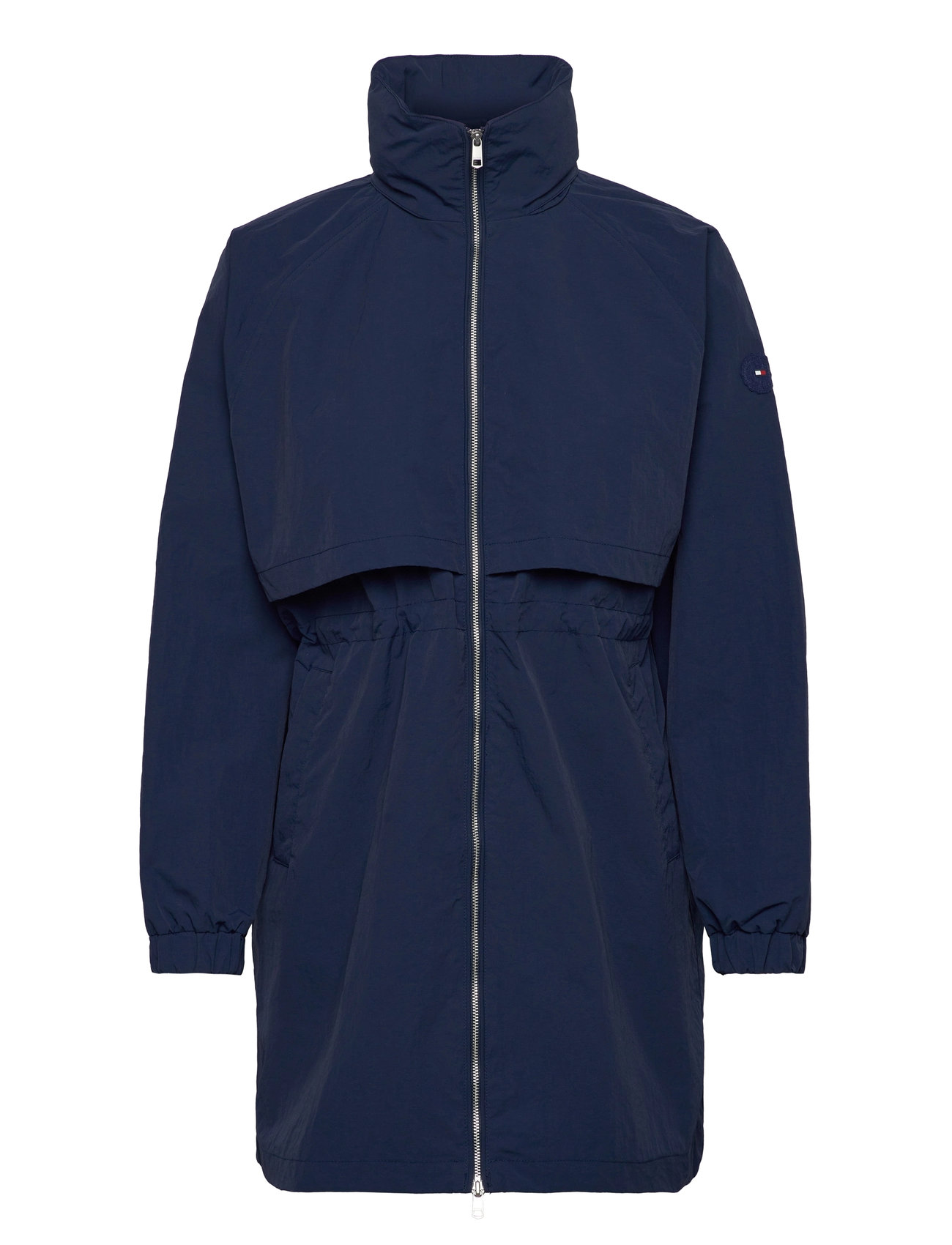 Long Nylon Waisted Windbreaker Outerwear Parka Coats Navy Tommy Hilfiger