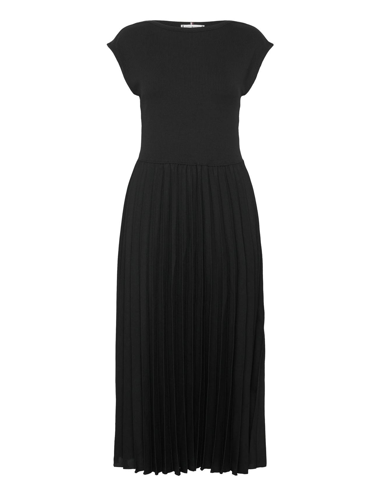 5X2 Rib Midi F&F Drs Knelang Kjole Black Tommy Hilfiger
