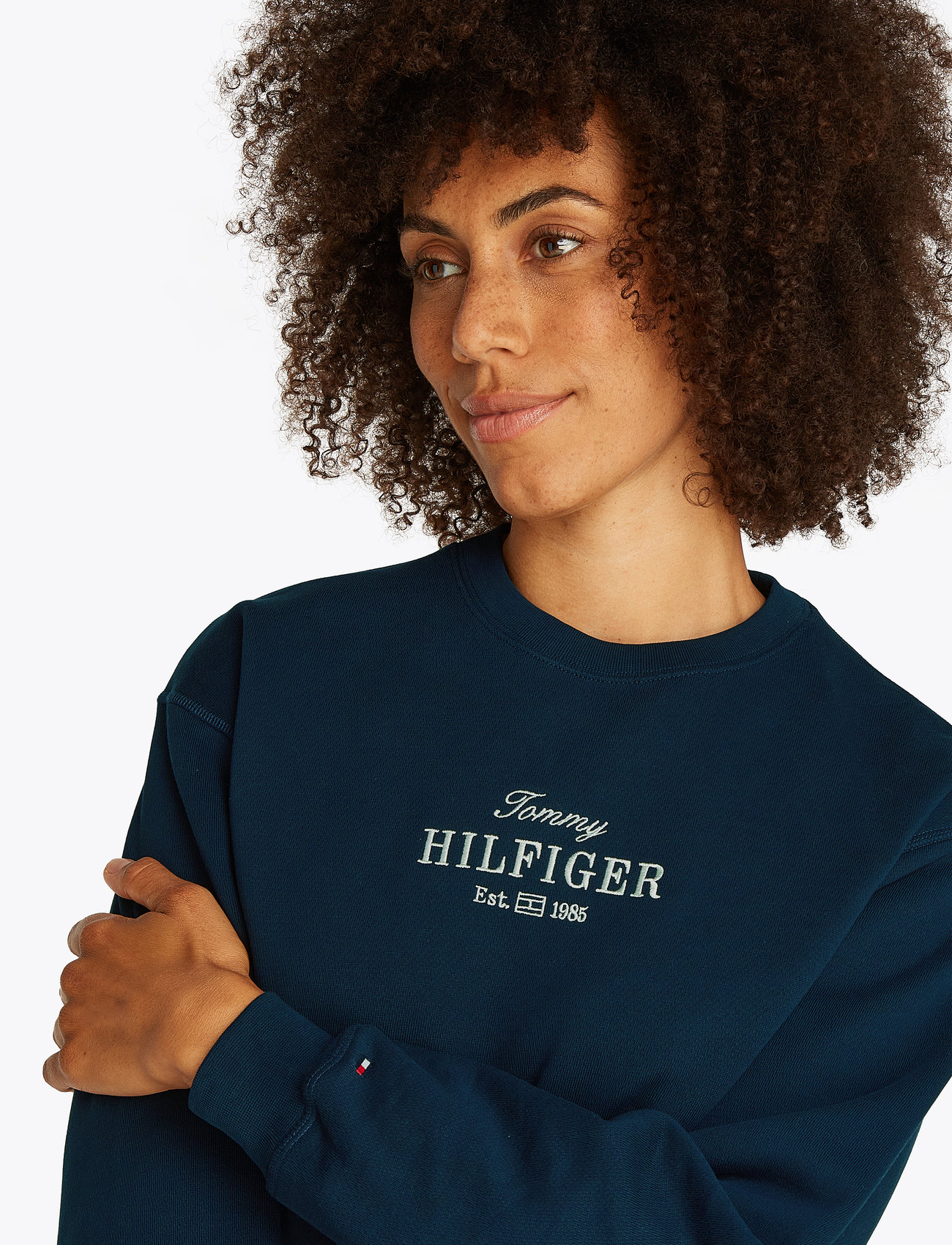 Tommy Hilfiger Reg Hilfiger Sweatshirt, 3XL, Navy, Sweatshirts & Hættetrøjer > Sweatshirts, Dame