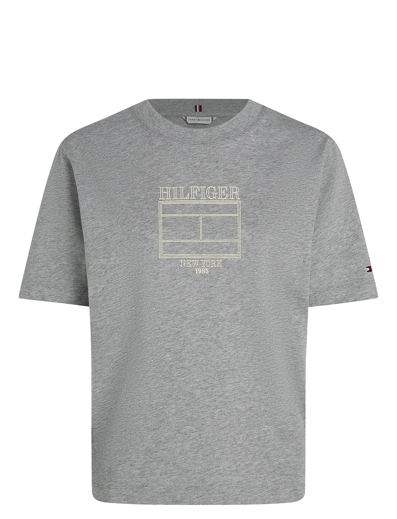 TOMMY HILFIGER Mdrn Outline Flag C-Nk Tee Grau - L - Damen