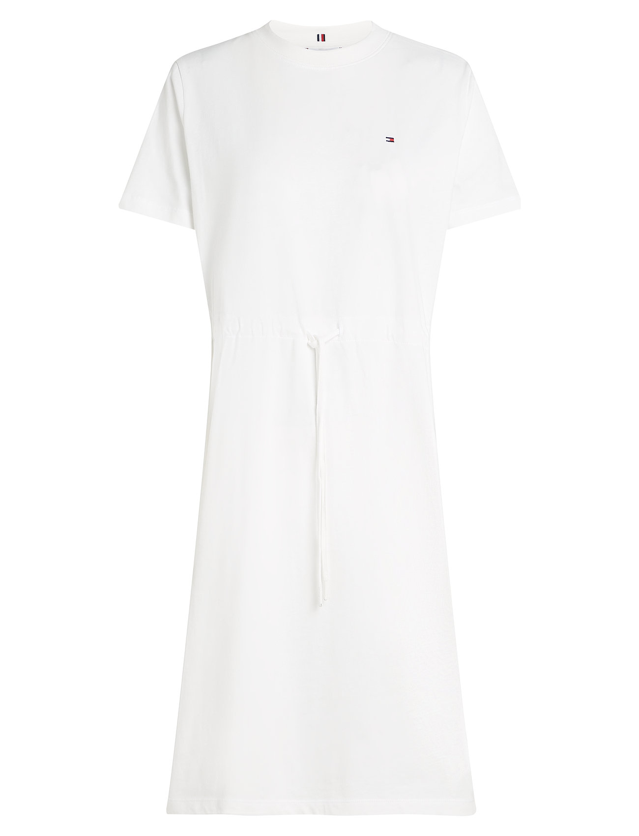 Hilfiger Tee Dress Knelang Kjole White Tommy Hilfiger