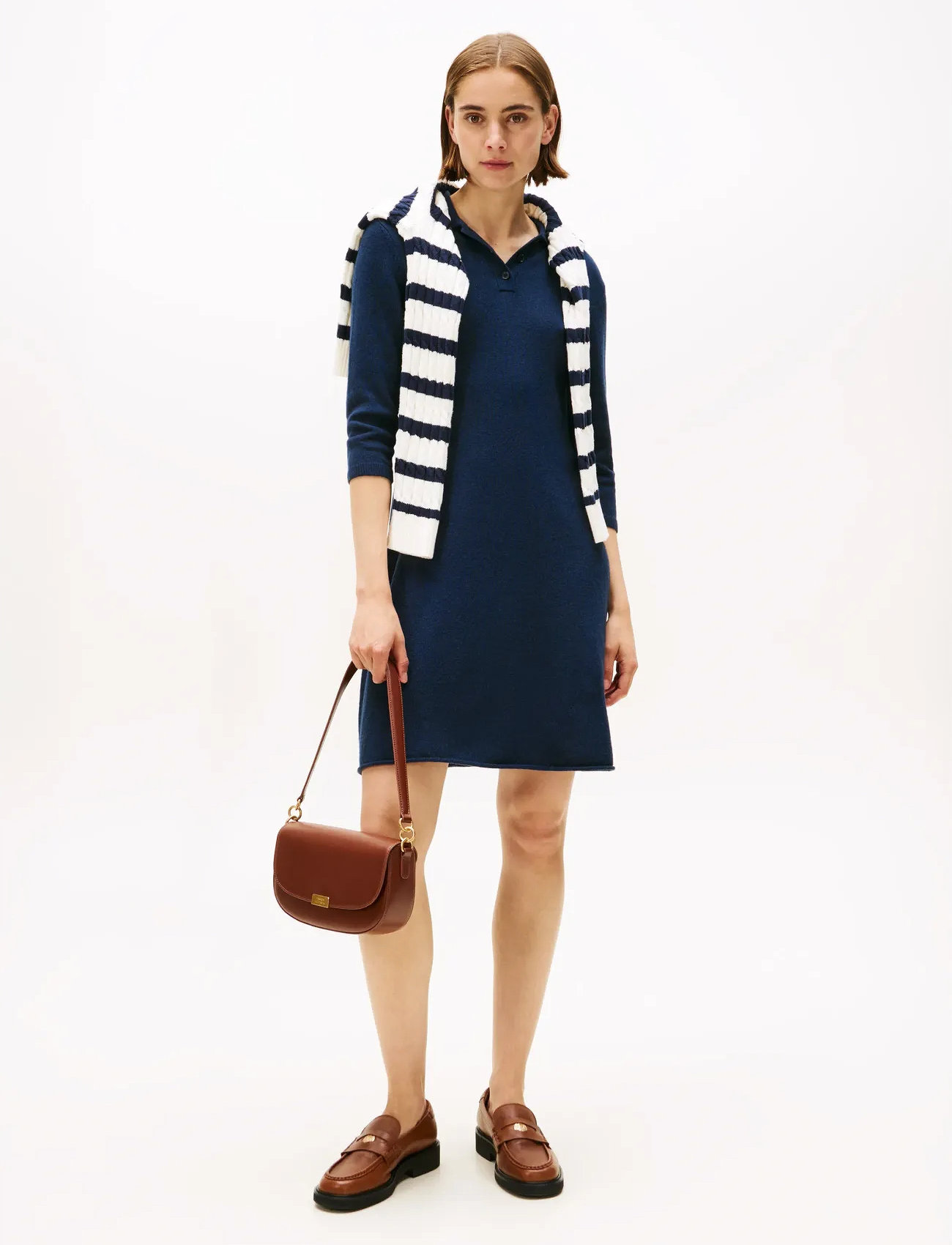 Tommy Hilfiger Soft Wool Half Sl F&F Polo Dress, XS, Navy, Kjoler > Kort Kjole, Dame