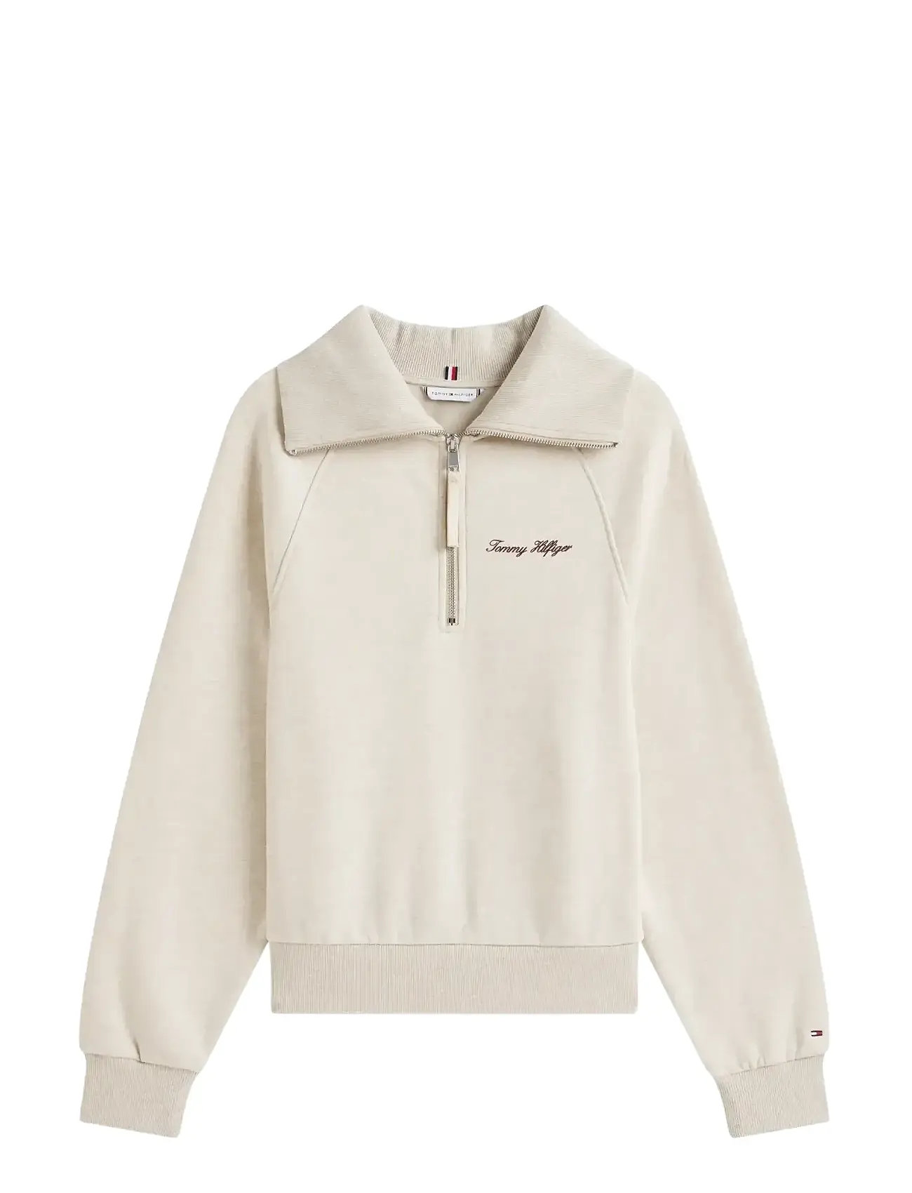TOMMY HILFIGER Klassisch Script Fleece Half-Zip Cream - XL - Damen
