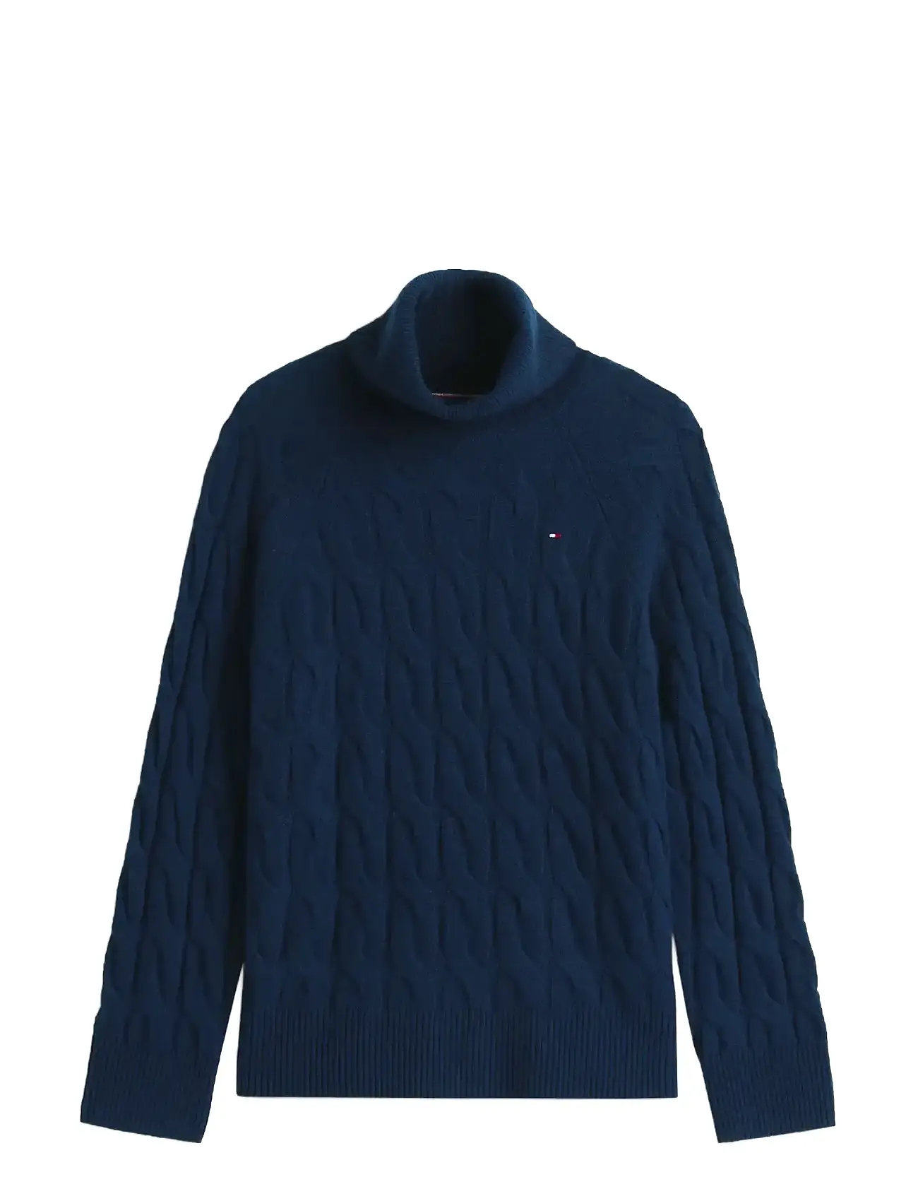 TOMMY HILFIGER Soft Wolle Cable Roll-Nk Ls Swt Navy - S - Damen
