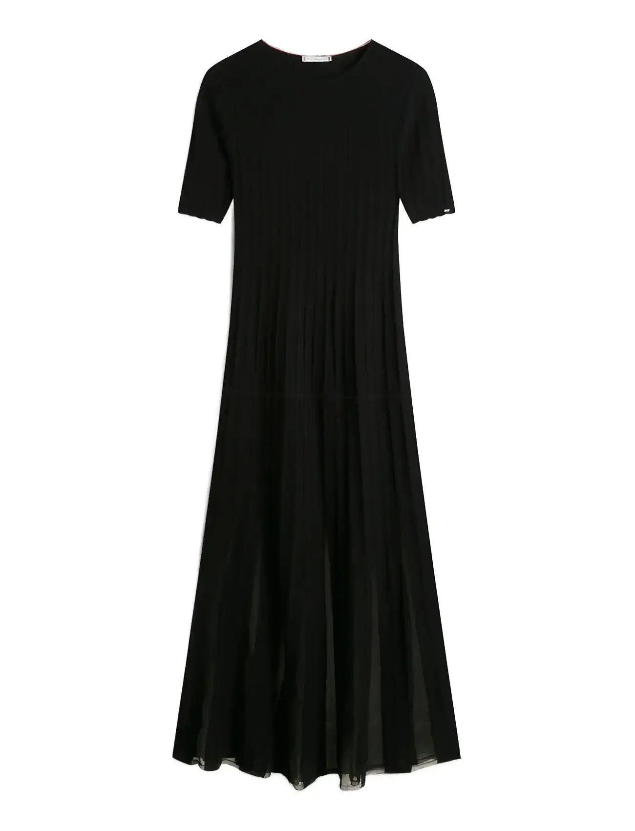 TOMMY HILFIGER Festive Pleated Maxi Sl Kleid Schwarz - S - Damen