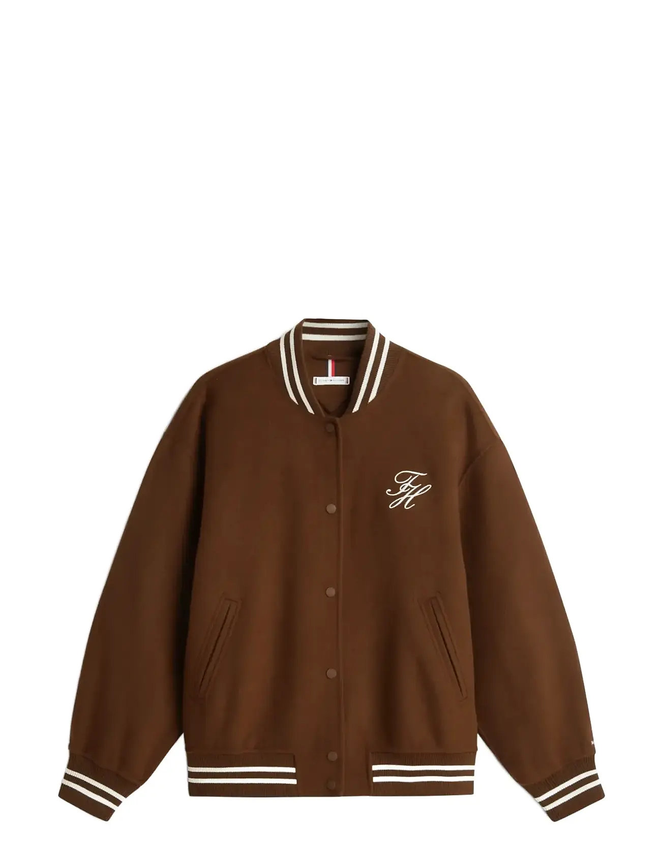 TOMMY HILFIGER Df Wolle Varsity Bomber Braun - 36 - Damen