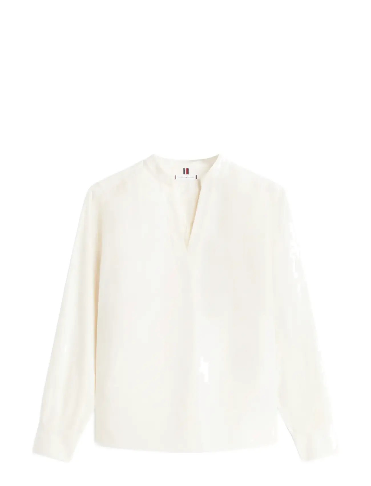 TOMMY HILFIGER Poplin V-Nk Bluse Cream - 44 - Damen