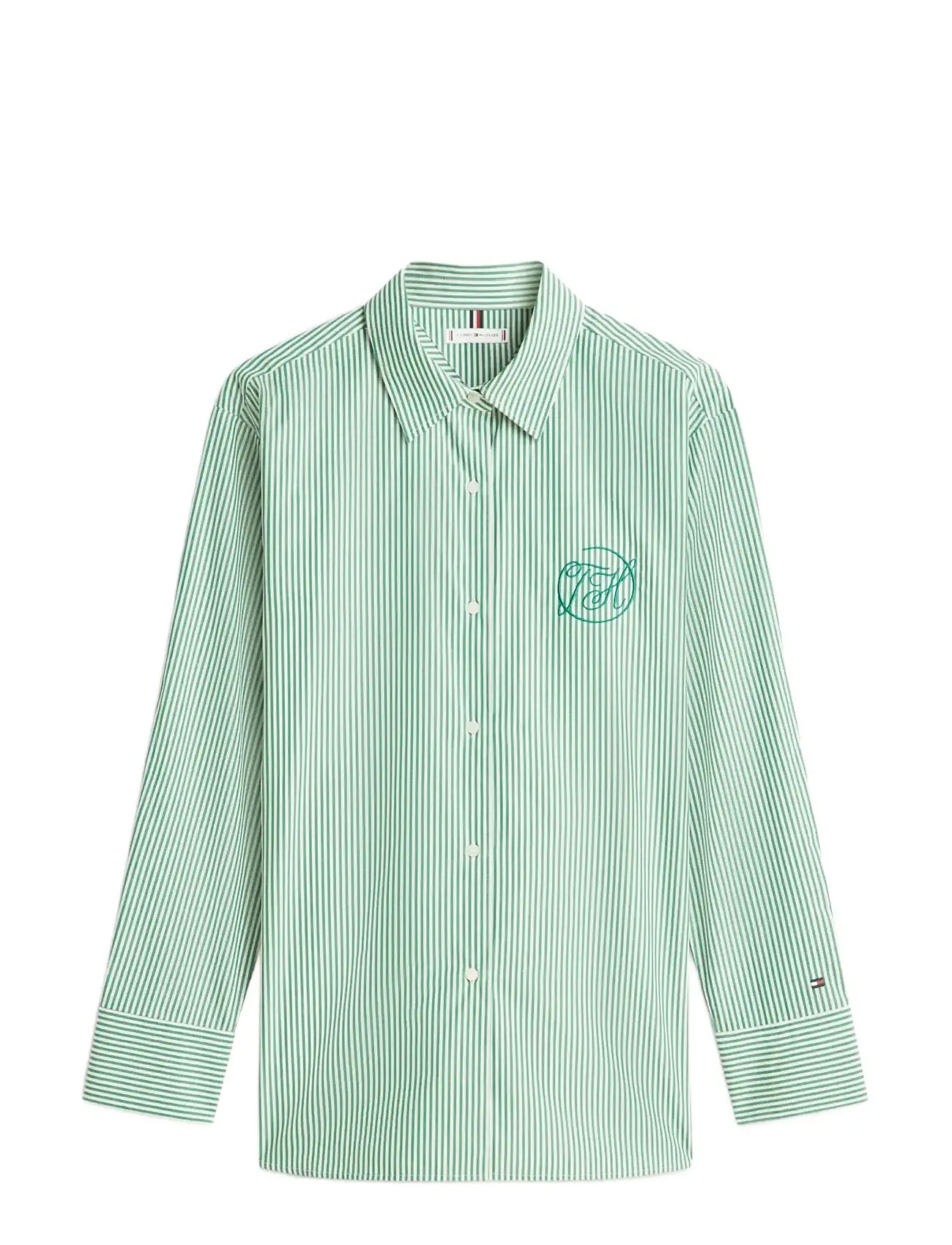 TOMMY HILFIGER Baumwolle Easy Shirt Grün - 38 - Damen
