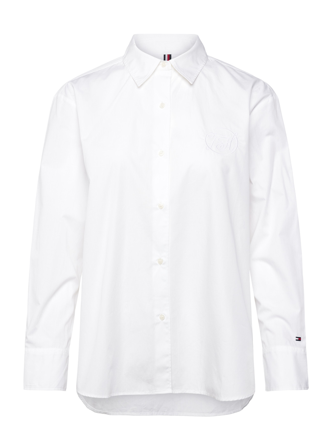 TOMMY HILFIGER Baumwolle Easy Shirt Weiß - 36 - Damen