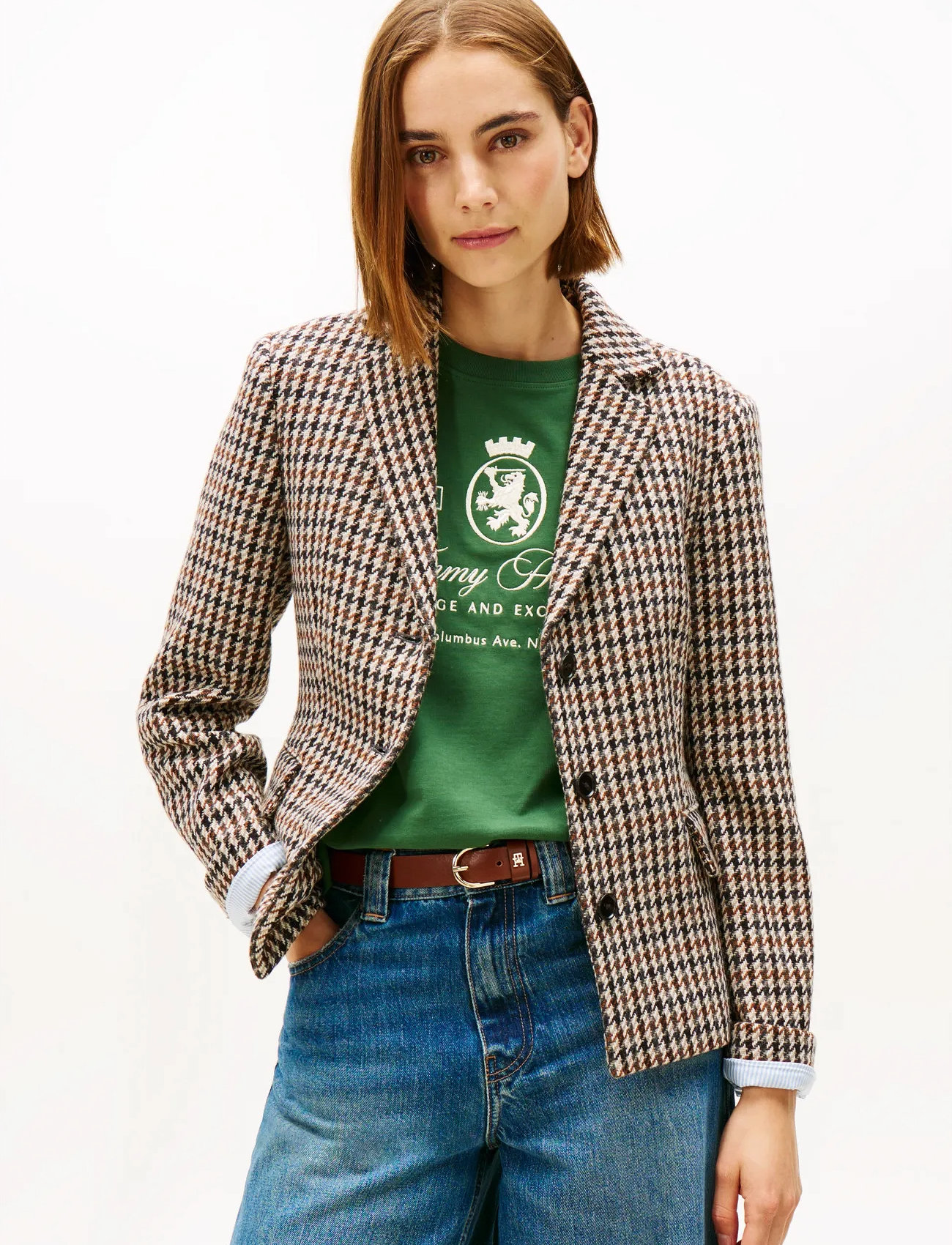 Tommy Hilfiger Heritage Check Blazer, 40, Multi/patterned, Blazere > Enkeltradede Blazere, Dame