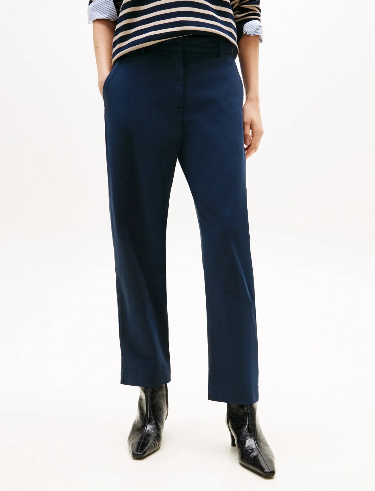 Tommy Hilfiger Stretch Gmd Slim Straight Chino, 40, Navy, Bukser > Chinos, Dame