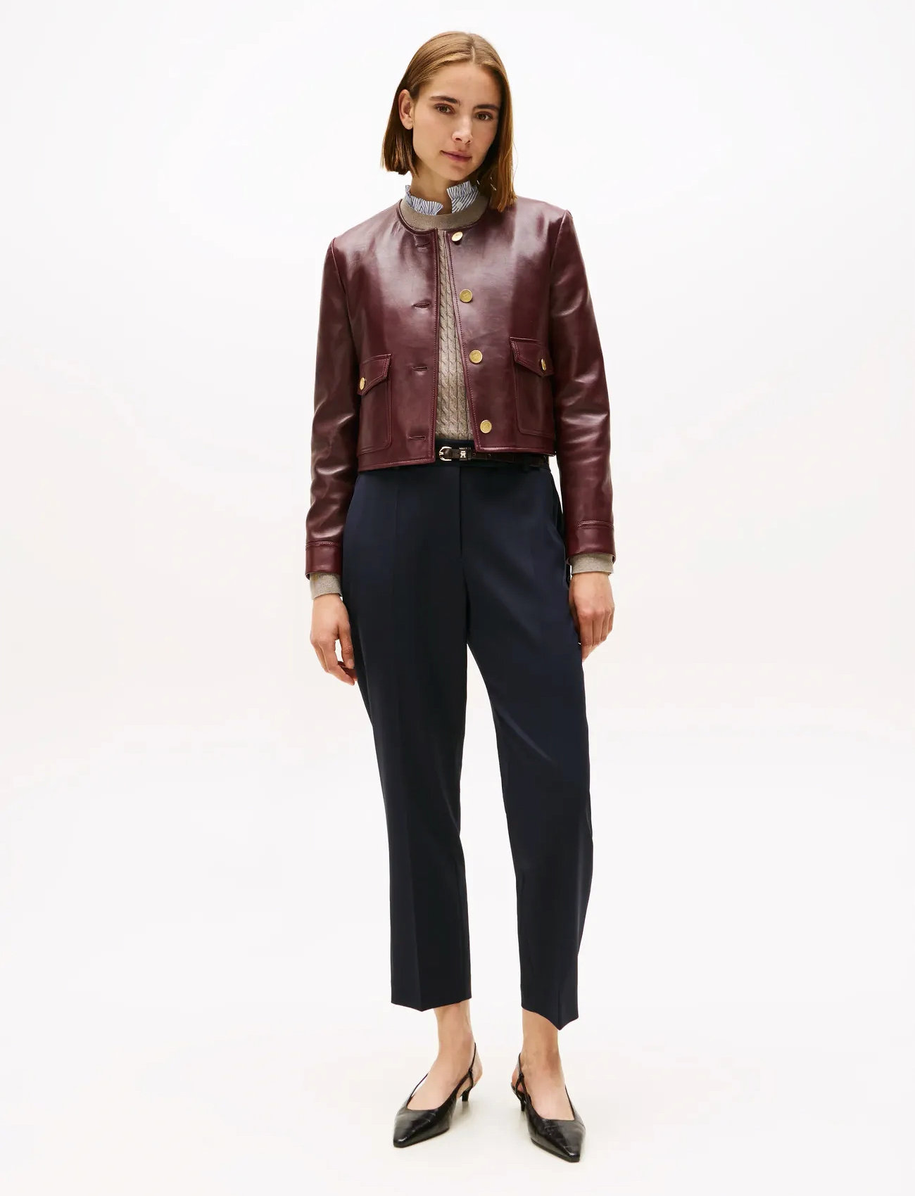 Tommy Hilfiger Timeless Wool Slim Strt Pant, 36, Black, Bukser > Slim Fit-Bukser, Dame