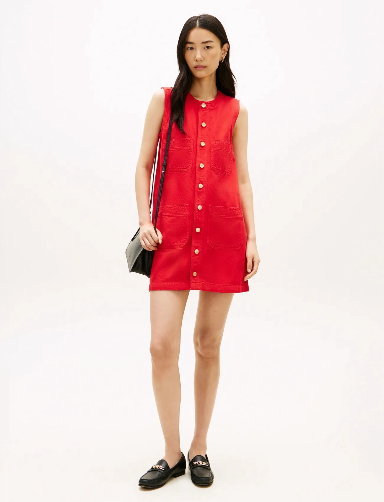 Tommy Hilfiger Dnm Clr Sl Mini Dress, 44, Red, Kjoler > Knælange Og Midi, Dame