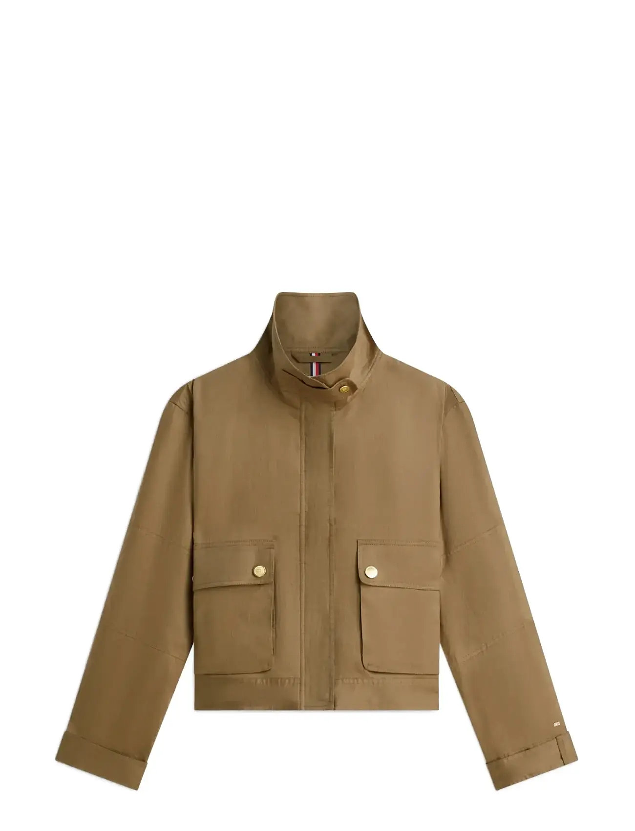 TOMMY HILFIGER Linen Utility Jacke Khaki - M - Damen
