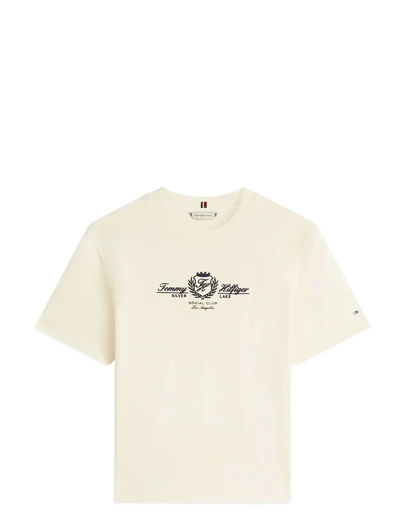 TOMMY HILFIGER Varsity Crest Mdrn C-Nk Ss Tee Cream - XL - Damen
