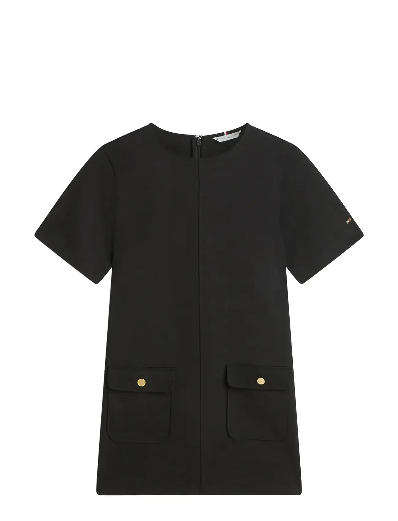 TOMMY HILFIGER Gold Button Shift Mini Kleid Schwarz - M - Damen