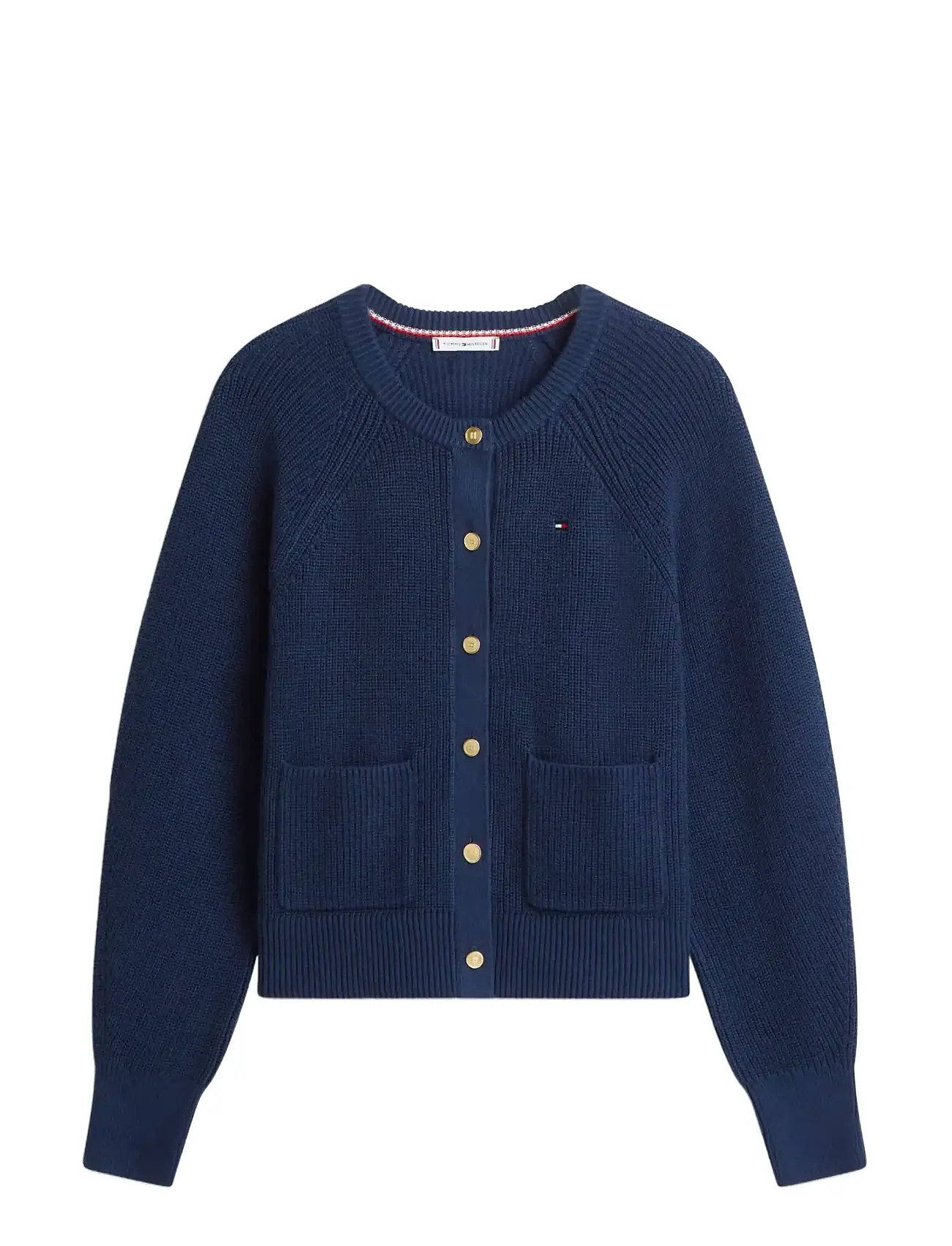 TOMMY HILFIGER Co Cardi Stitch C-Nk Ls Cardi Navy - L - Damen