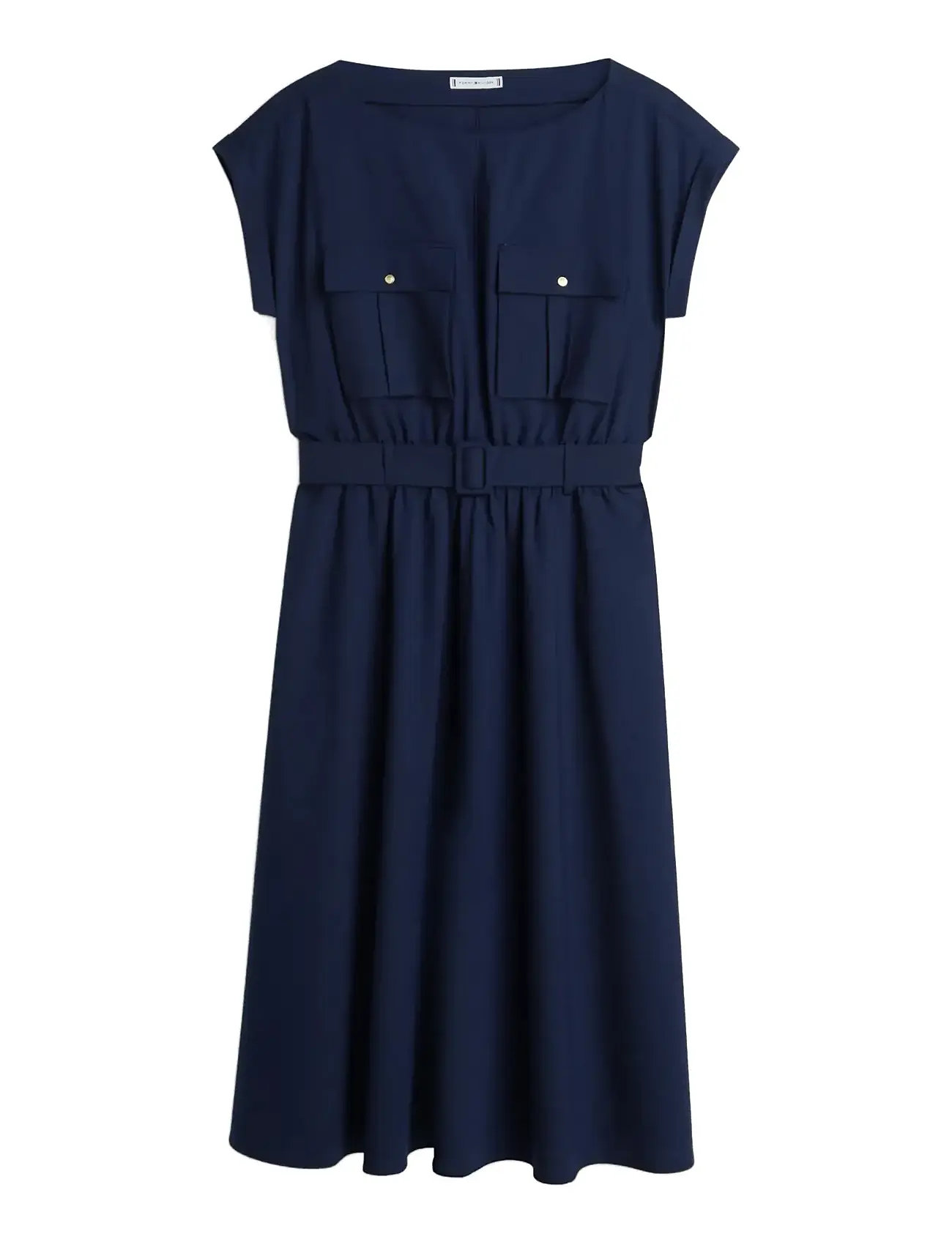 TOMMY HILFIGER Wolle Blend Belted Kleid Navy - 44 - Damen