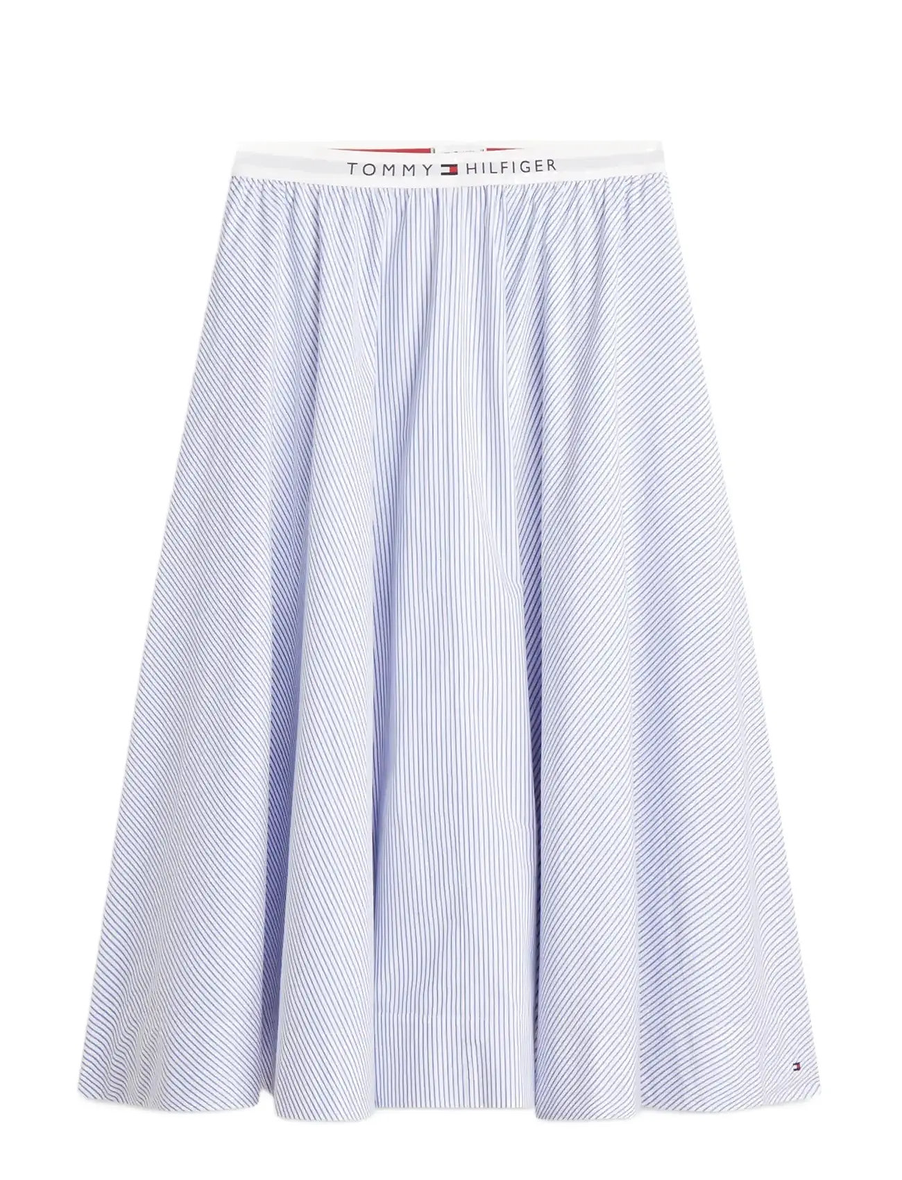 TOMMY HILFIGER Poplin Branded Midi Rock Blau - S - Damen