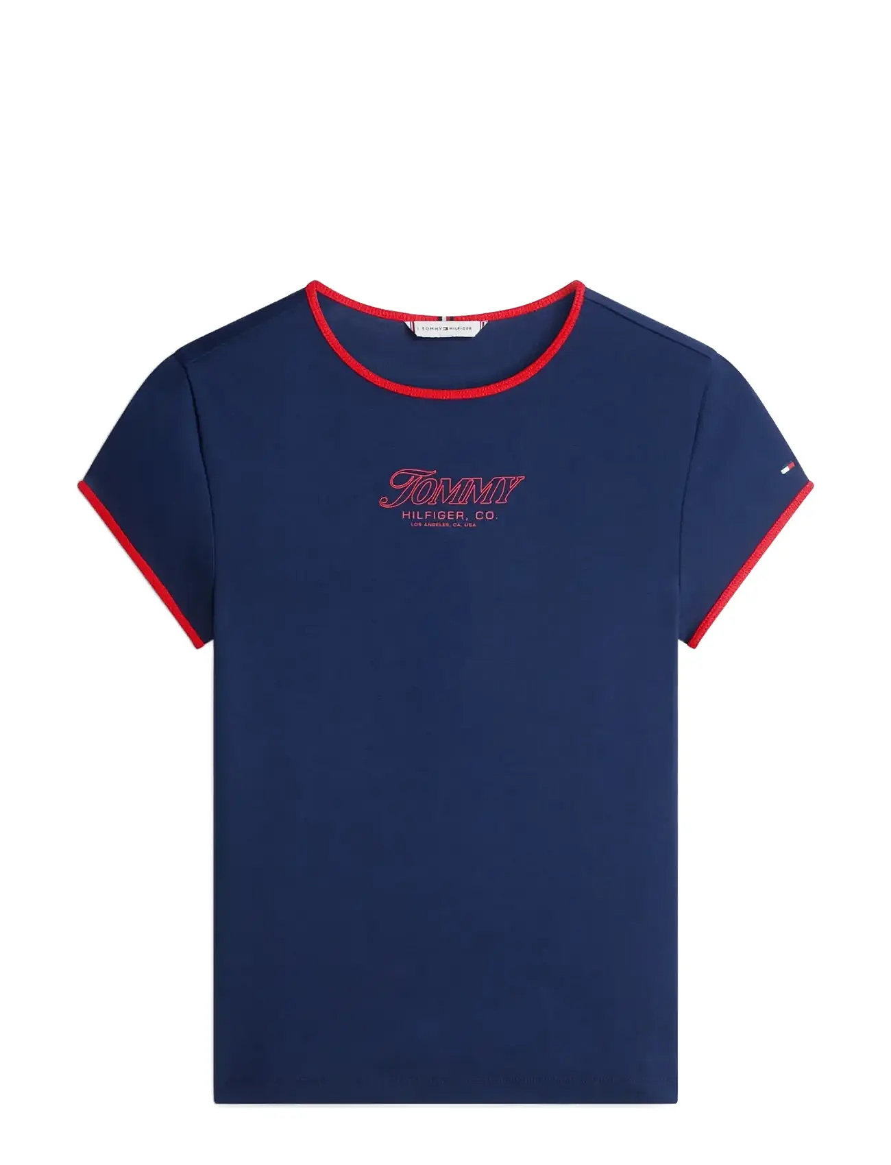 TOMMY HILFIGER Tilt Graphic Slim C-Nk Ss Tee Navy - XS - Damen