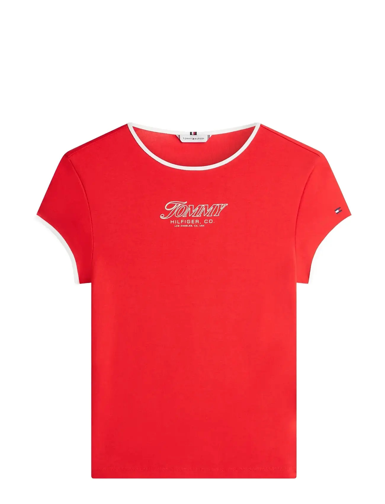 TOMMY HILFIGER Tilt Graphic Slim C-Nk Ss Tee Rot - M - Damen