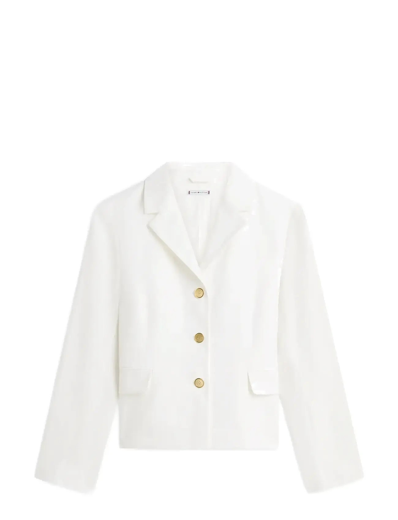 TOMMY HILFIGER Linen Blend Slim Blazer Weiß - 38 - Damen