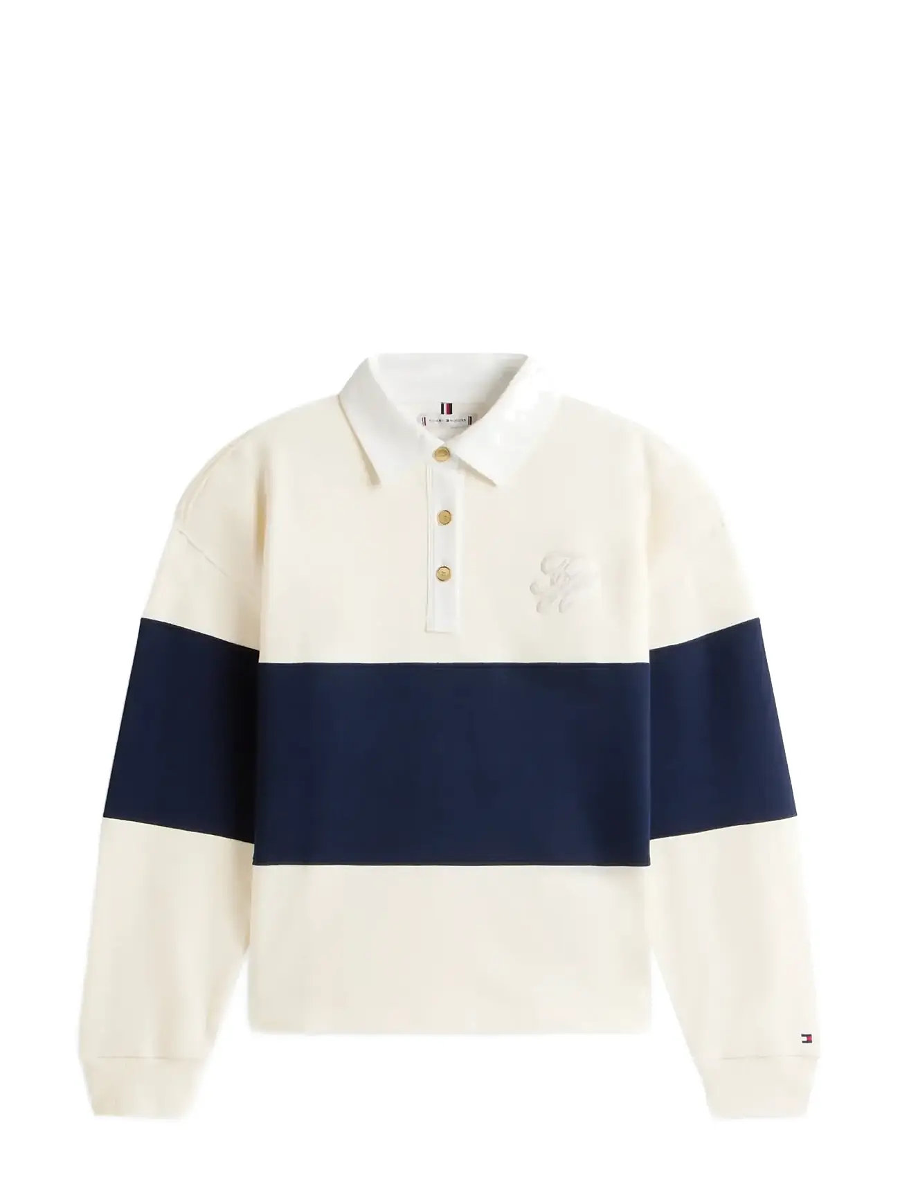 TOMMY HILFIGER Gold Btn Rugby Terry Swtsrt Cream - XS - Damen