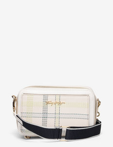 ICONIC TOMMY CAMERA BAG CHECK - crossbody bags - feather white check