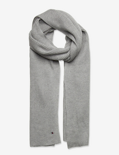 ESSENTIAL FLAG KNIT SCARF - winter scarves - light grey heather