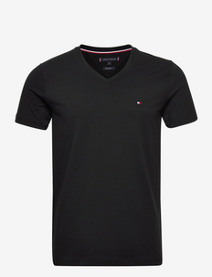 CORE STRETCH SLIM V-NECK TEE - t-shirts mit v-ausschnitt - black