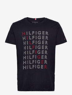 REPEAT HILFIGER TEE - kortärmade t-shirts - desert sky