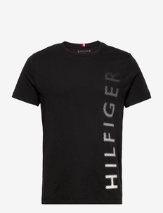 VERTICAL HILFIGER GRADIENT TEE - kortermede t-skjorter - black