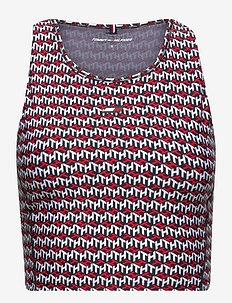SLIM 2IN1 CROP TANK TOP - crop tops - th cube all over red