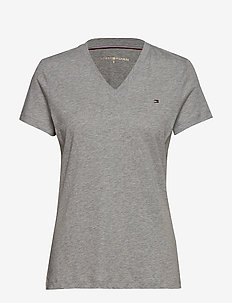 HERITAGE V-NECK TEE - marškinėliai - light grey htr