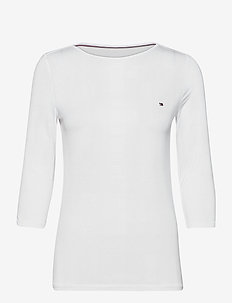 BOAT NECK TEE 3/4 - pitkähihaiset t-paidat - white