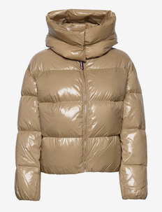 GLOSSY DOWN PUFFER JACKET - vestes d'hiver - beige