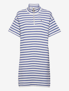 RLX STP HALF-ZIP KNEE DRESS SS - summer dresses - breton stp / white verona blue