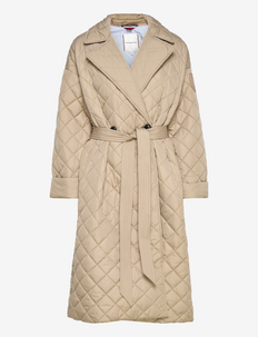 RELAXED SORONA QUILTED TRENCH - vinterkappor - beige