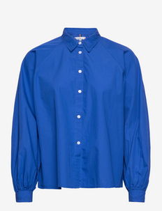 ORG CO SOLID RAGLAN SHIRT LS - chemises en jeans - th electric blue