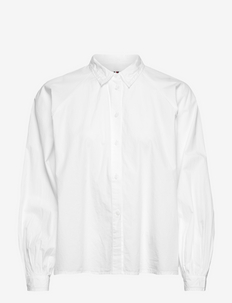 ORG CO SOLID RAGLAN SHIRT LS - chemises en jeans - th optic white