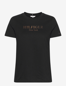 REG FOIL HILFIGER C-NK SS - t-shirts - black
