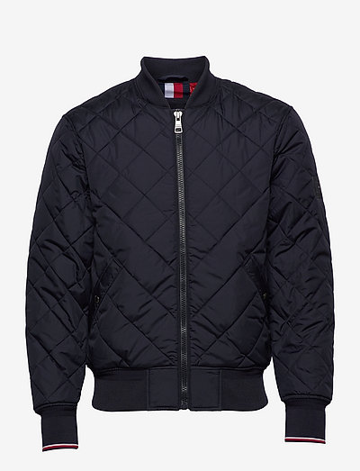 tommy hilfiger chevron quilted bomber